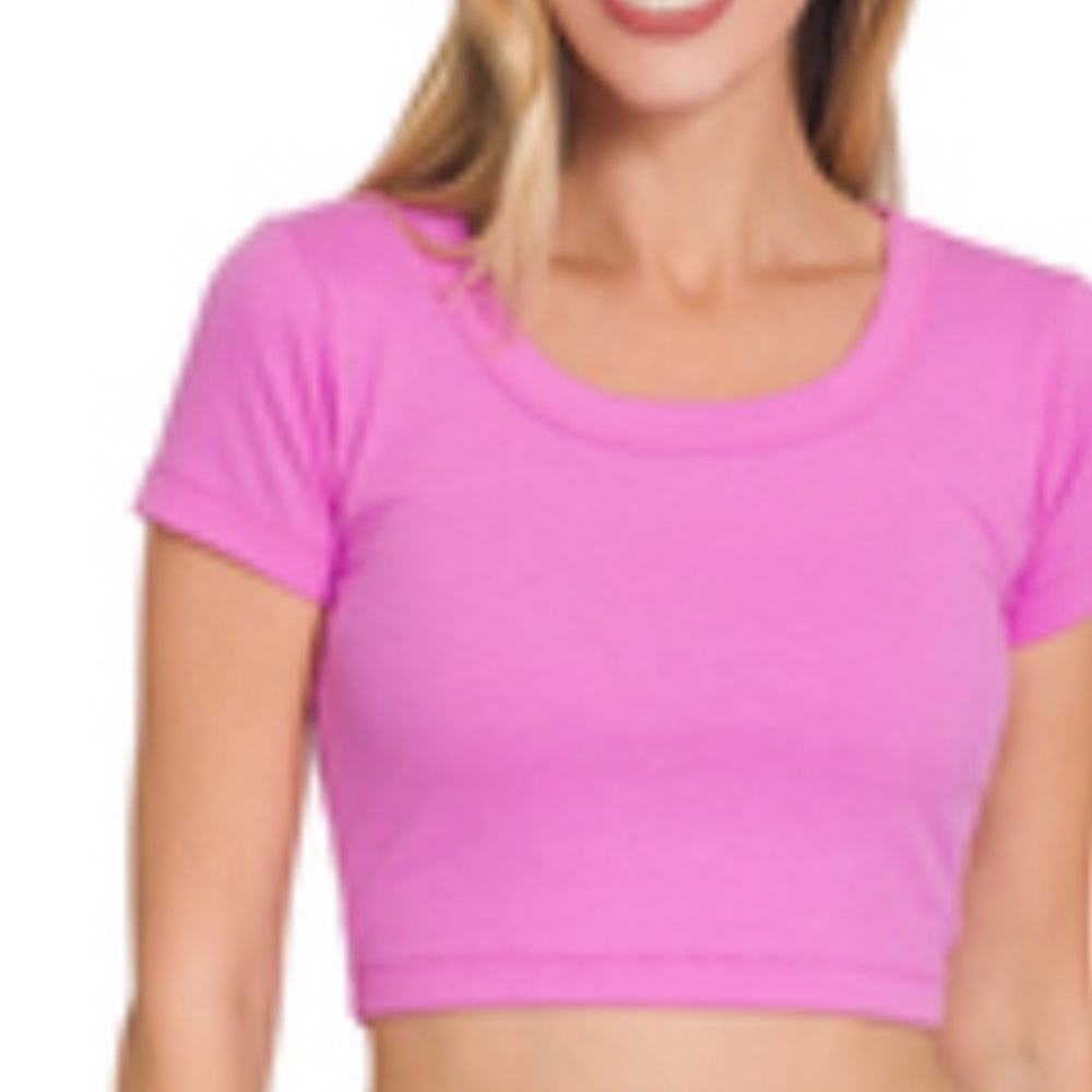 COPY - Pink Fitted Crop Top